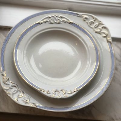 Блюдо на ножке набор из 2 штук 1860-е Ironstone Швеция