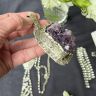Кулон дизайнерский 9 см серебрение аметист ручная работа Дания