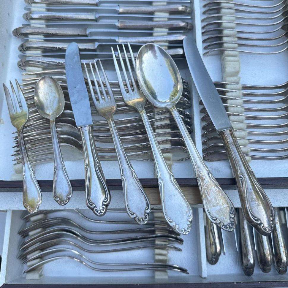 Столовые приборы Solingen 7*12 мельхиор серебрение Германия 