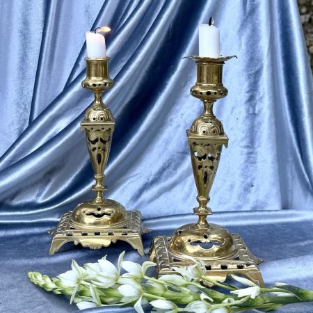 Подсвечник эпохи Наполеона III 24 см латунь Франция