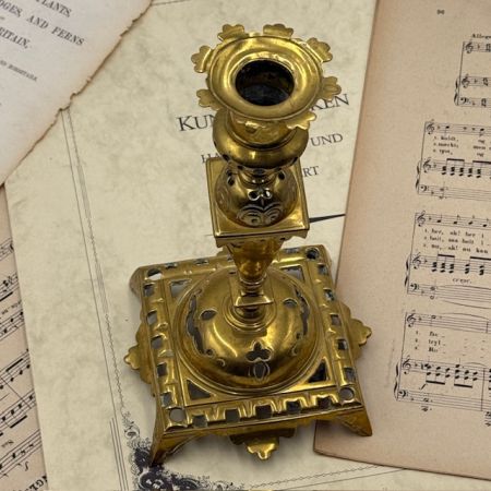Подсвечник эпохи Наполеона III 24 см латунь Франция