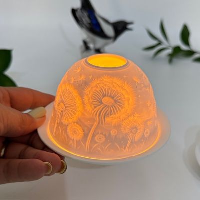 Подсвечник клош Hellmann Versand Starlight Одуванчик 12 см бисквитный фарфор Германия