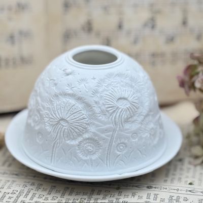 Подсвечник клош Hellmann Versand Starlight Одуванчик 12 см бисквитный фарфор Германия 