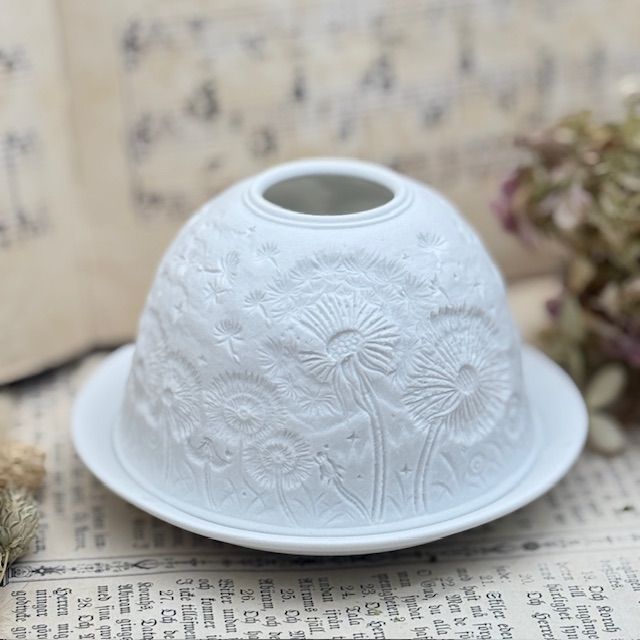 Подсвечник клош Hellmann Versand Starlight Одуванчик 12 см бисквитный фарфор Германия 