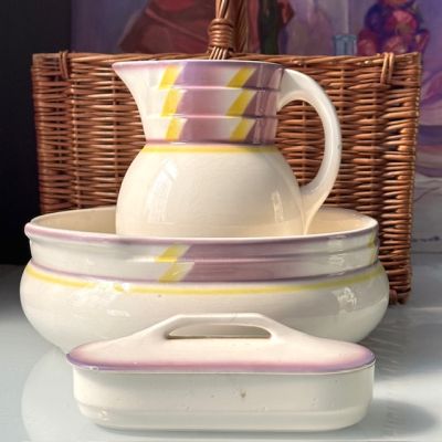 Набор для умывания таз кувшин мыльница 3 предмета АМА Untucht антик-керамика уценка