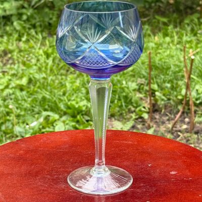 Бокал Anna Hutte синий 250 мл накладной хрусталь Германия дизайн 9