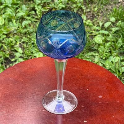 Бокал Anna Hutte синий 250 мл накладной хрусталь Германия дизайн 9