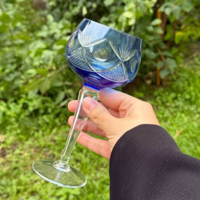 Бокал Anna Hutte синий 250 мл накладной хрусталь Германия дизайн 9