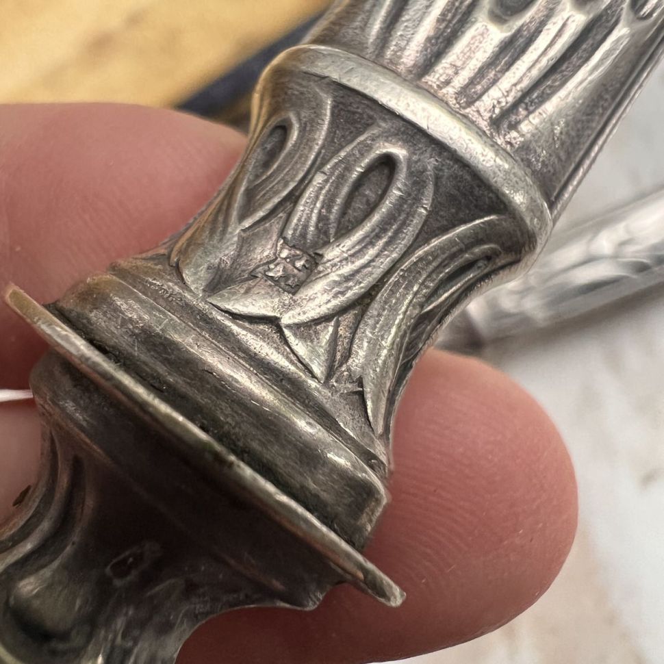 Ложка и вилка набор сервировочный  29 см серебро Франция