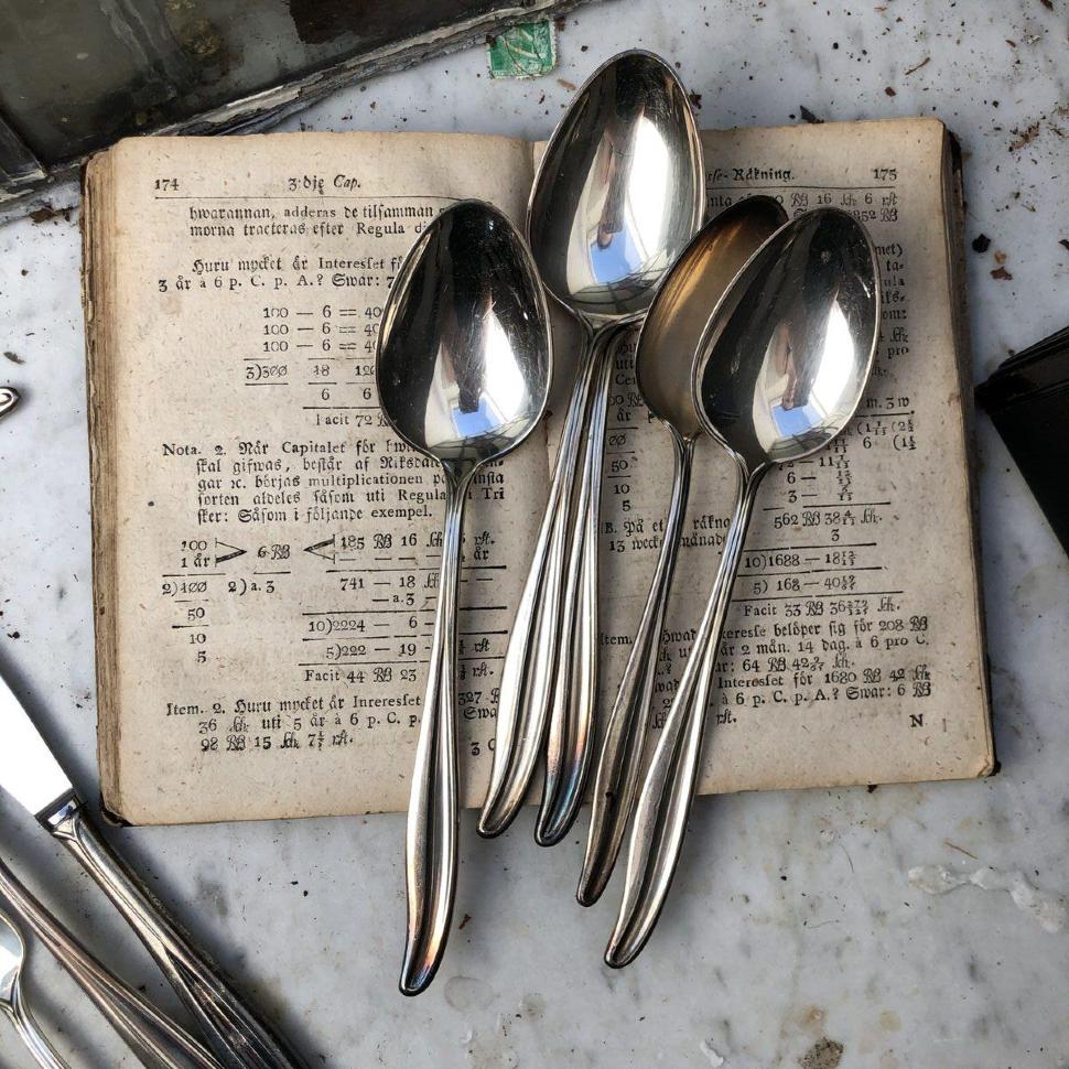 Десертная ложка 18 см Изгиб мельхиор