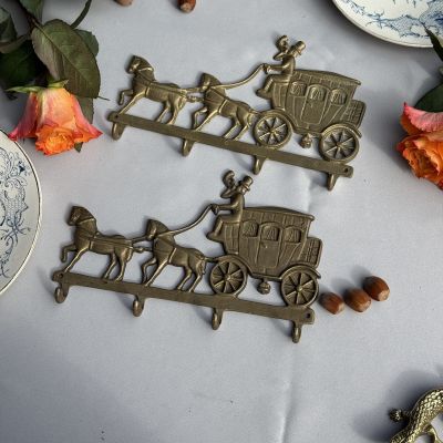 Вешалка с крючками Экипаж 22 см латунь