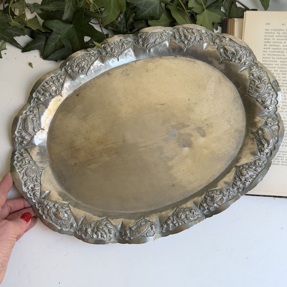 Блюдо поднос Цветы 38 см 