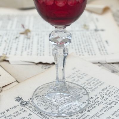 Бокал для шампанского 220 мл красный накладной хрусталь Германия 