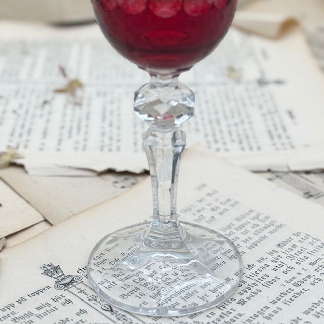 Бокал для шампанского 220 мл красный накладной хрусталь Германия 