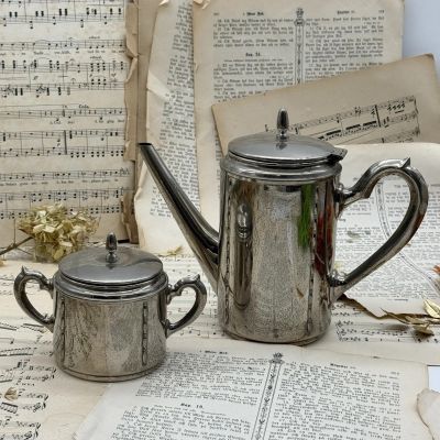 Кофейник 1л сахарница набор сталь 