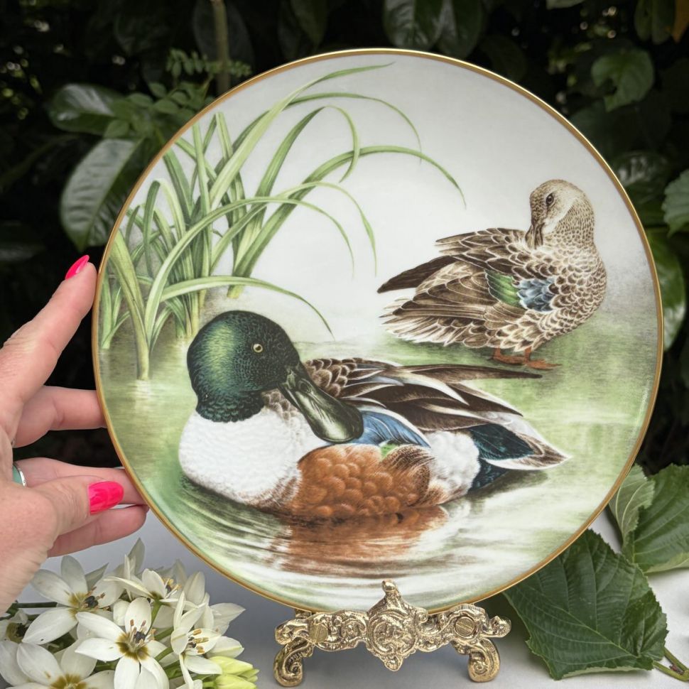 Тарелка Franklin Porcelain Птицы 23 см фарфор Франция 1984 г