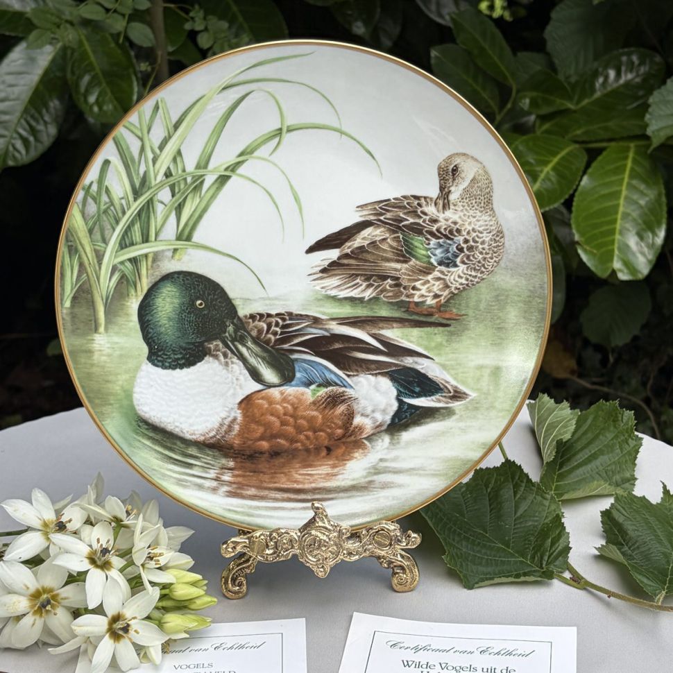 Тарелка Franklin Porcelain Птицы 23 см фарфор Франция 1984 г
