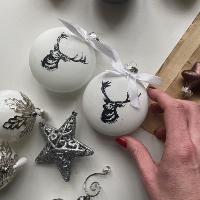 Елочная игрушка Олень стекло