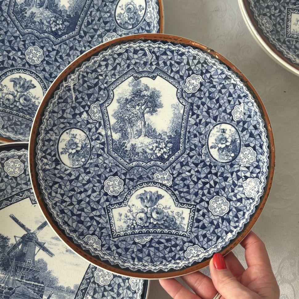 Тарелка ВиллеройБох Flamand Blue 24 см Германия 19-20 в.