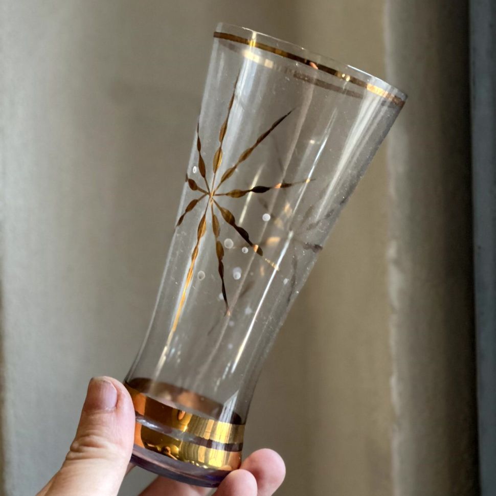 Стакан сиреневый 300 мл хрусталь