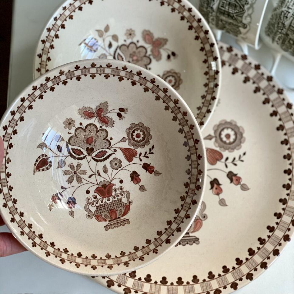 Тарелка глубокая 16 см Staffordshire Old Granite by Jonson Bros Англия