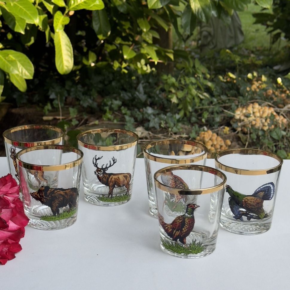 Стакан Охота Птицы 200 мл хрусталь Германия набор 3 шт. 