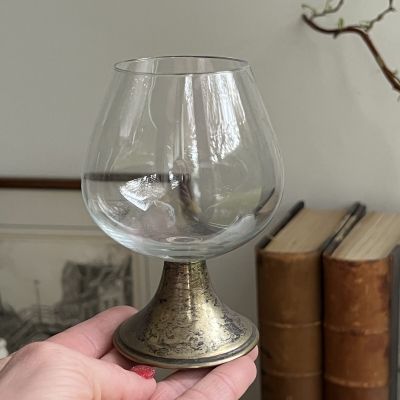 Бокал 250 мл хрусталь на мельхиоровом основании