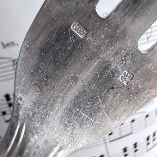 Вилка трезубец десертная 18 см серебрение Франция