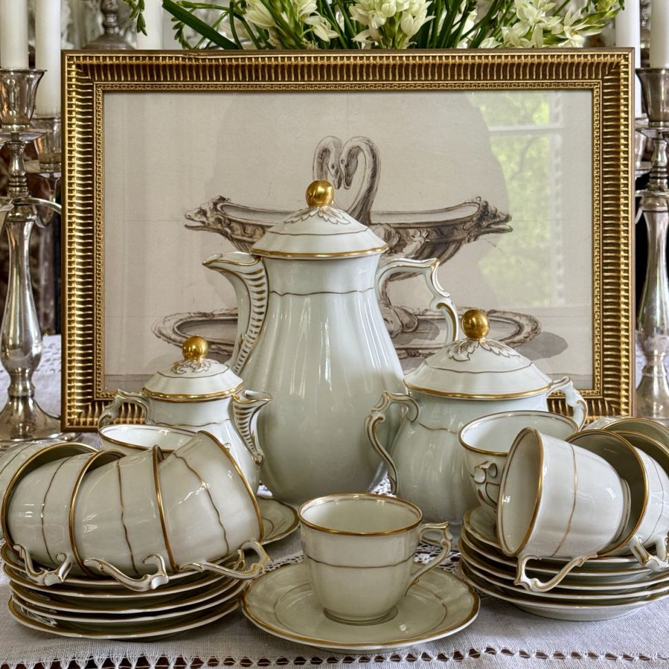 Сервиз кофейный Limoges B&C 26 предметов Франция 1950 гг.