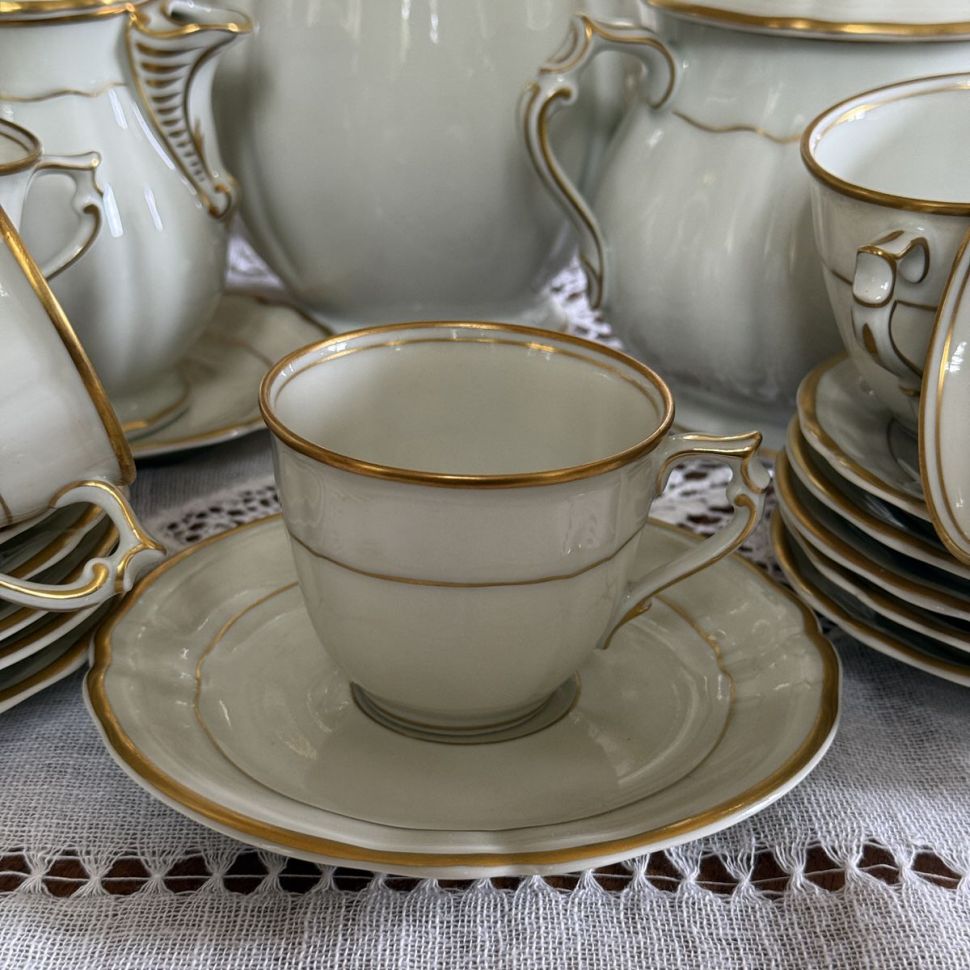 Сервиз кофейный Limoges B&C 26 предметов Франция 1950 гг.