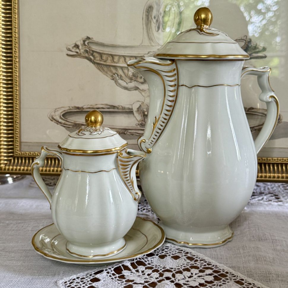 Сервиз кофейный Limoges B&C 26 предметов Франция 1950 гг.