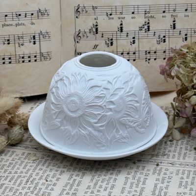 Подсвечник клош Hellmann Versand Starlight Подсолнух 12 см бисквитный фарфор Германия  