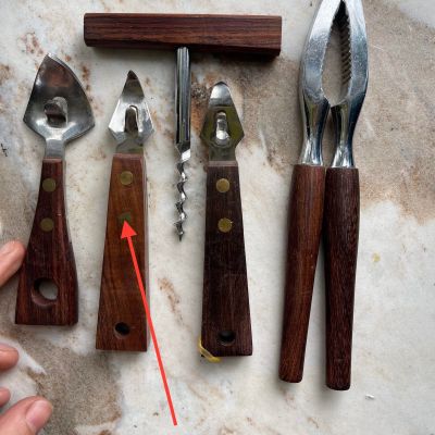 Открывалка 12 см сталь с деревянной ручкой светлая