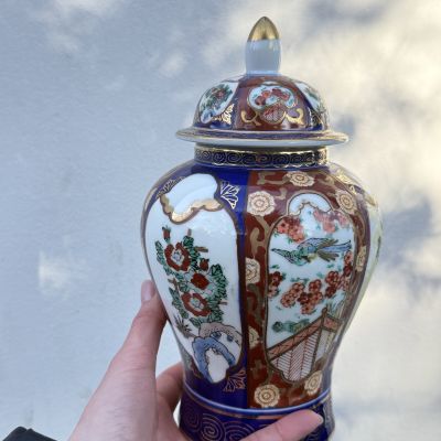 Ваза с крышкой Gold Imari 25 см фарфор Япония   