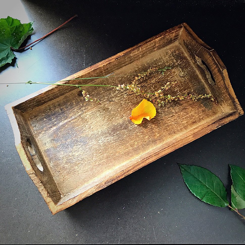 Поднос деревянный коричневый