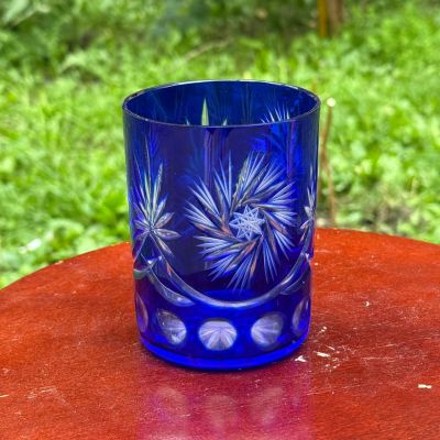 Стакан синий 400 мл набор 2 шт накладной хрусталь Германия 
