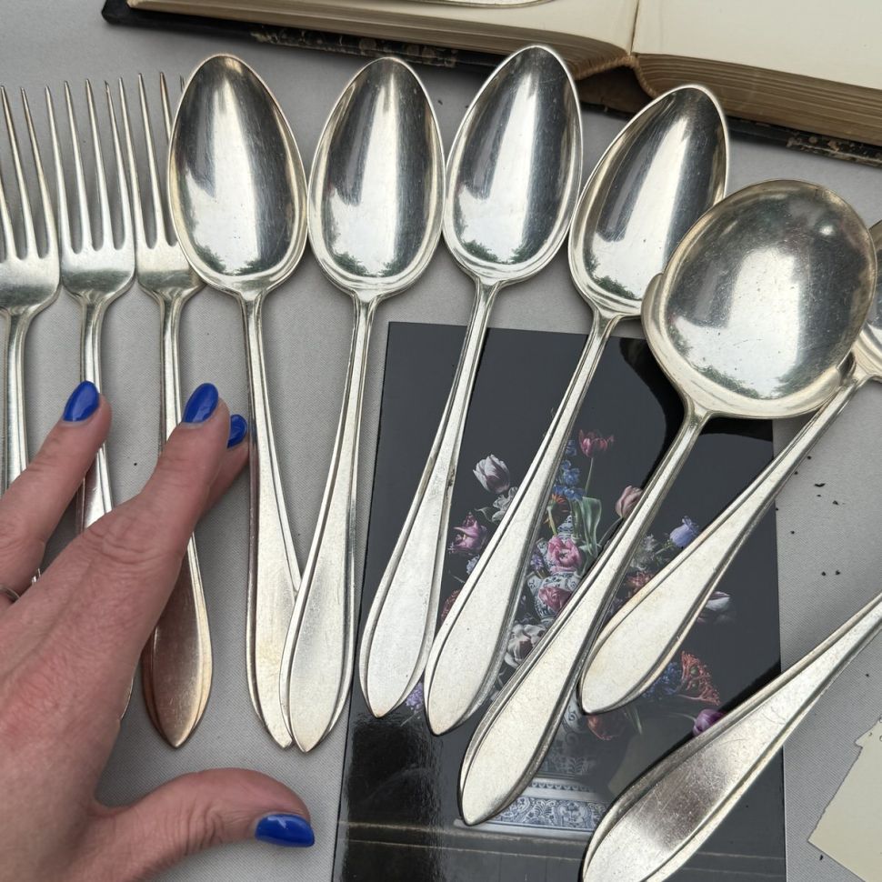 Вилка столовая Лепесток 21 см Gero 90 серебрение    