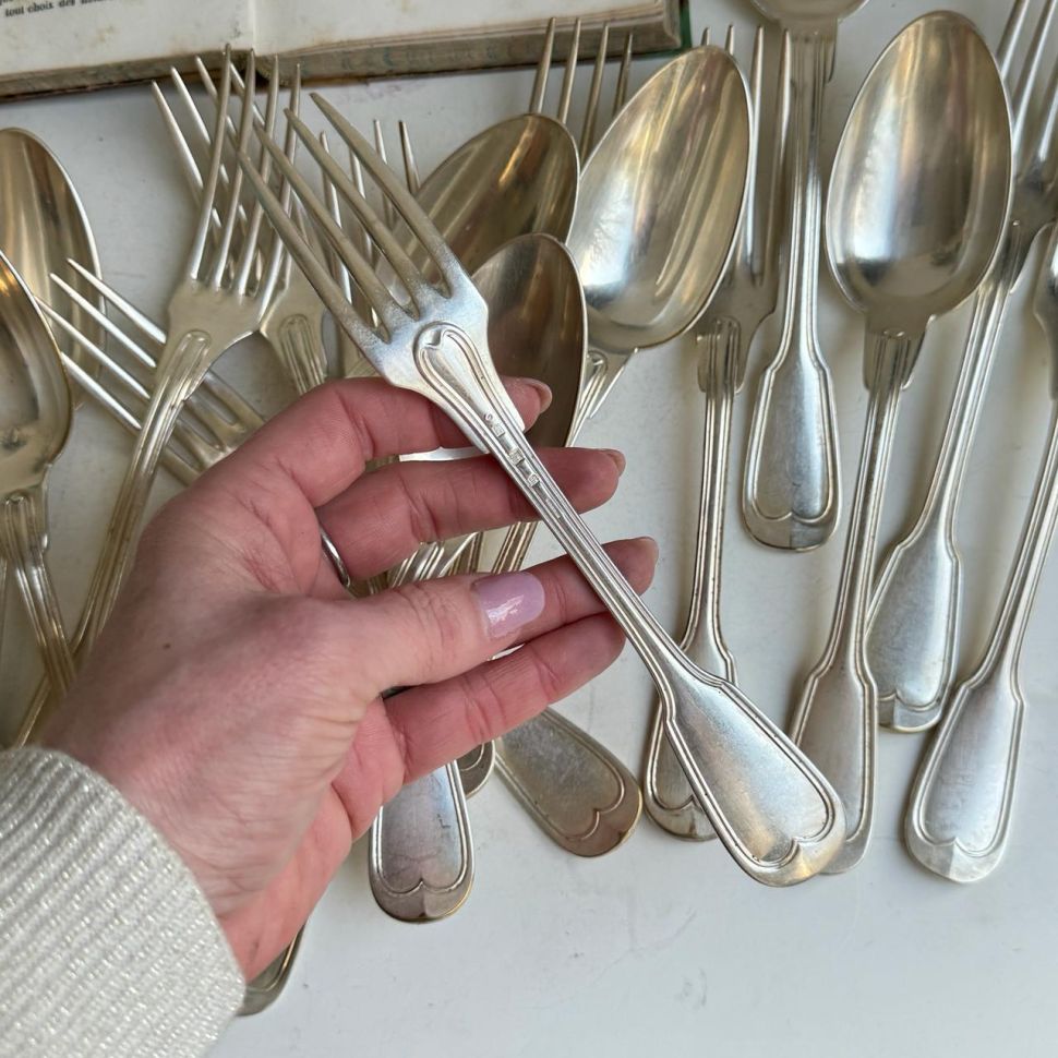 Вилка столовая 22 см Christofle серебрение Франция