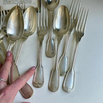 Вилка столовая 22 см Christofle серебрение Франция