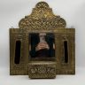 Зеркало настенное со щетками набор 54 см латунь чеканка 150 лет