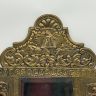 Зеркало настенное со щетками набор 54 см латунь чеканка 150 лет