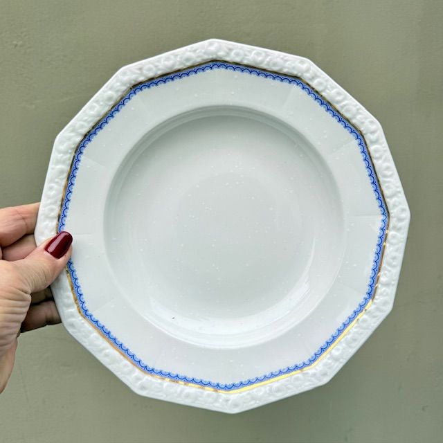 Тарелка глубокая Rosenthal Maria голубая кайма 24 см Германия