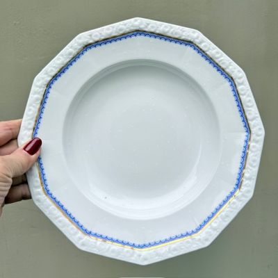 Тарелка глубокая Rosenthal Maria голубая кайма 24 см Германия