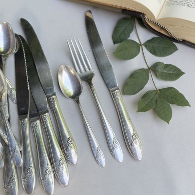 Набор столовых приборов Oneida Community Queen Bess 3 предмета серебрение США