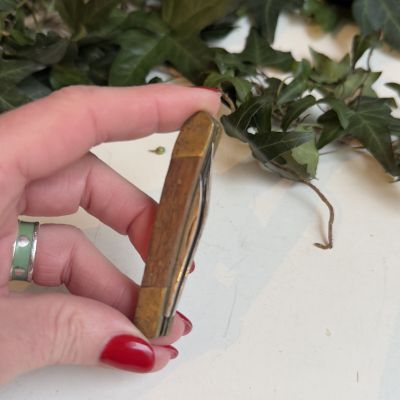 Нож перочинный 13 см сталь дерево латунь