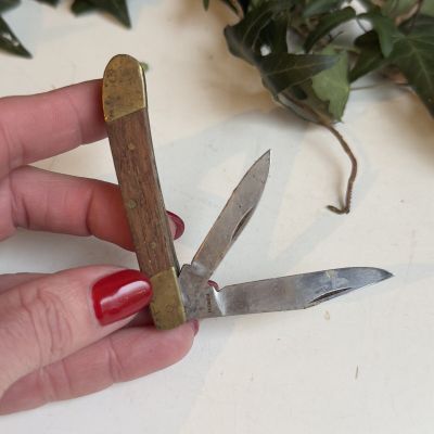 Нож перочинный 13 см сталь дерево латунь