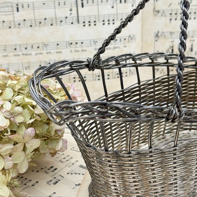 Подставка корзинка под бутылку вина 24 см мельхиор Франция  