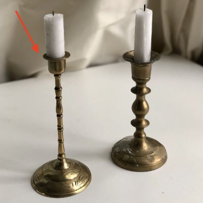 Подсвечник на одну свечу 17 см латунь