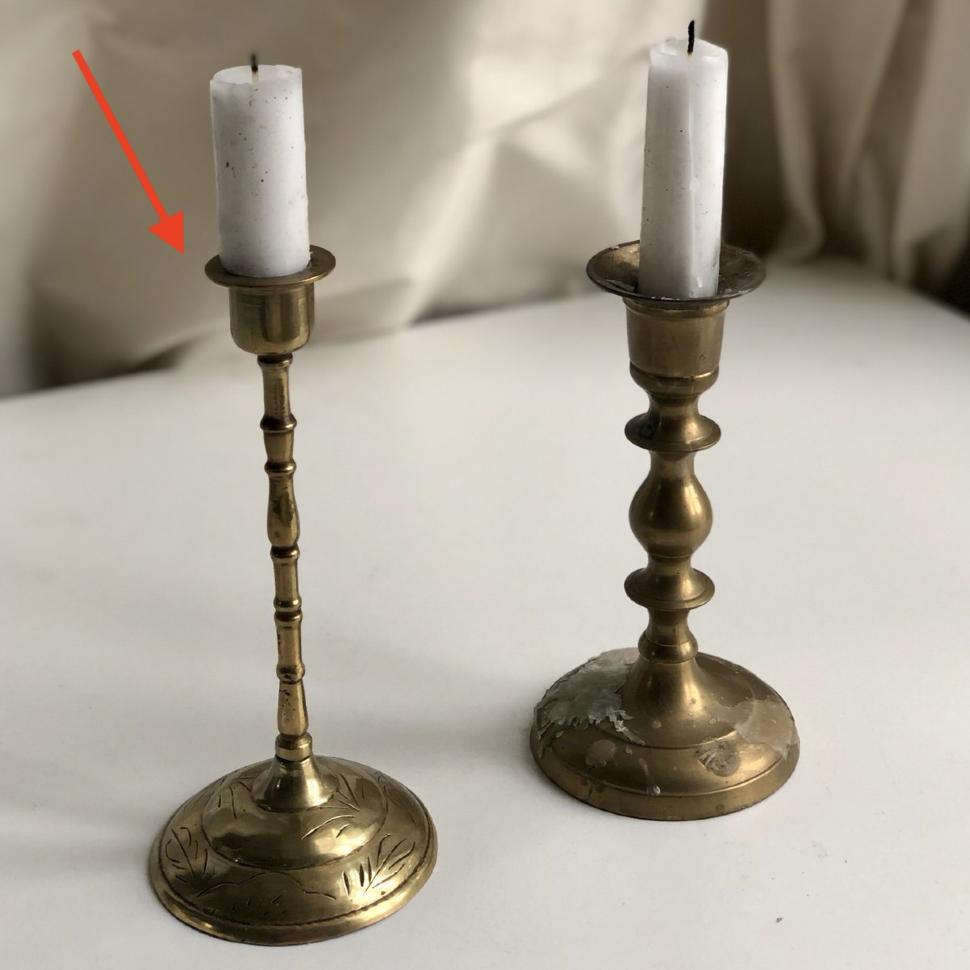 Подсвечник на одну свечу 17 см латунь