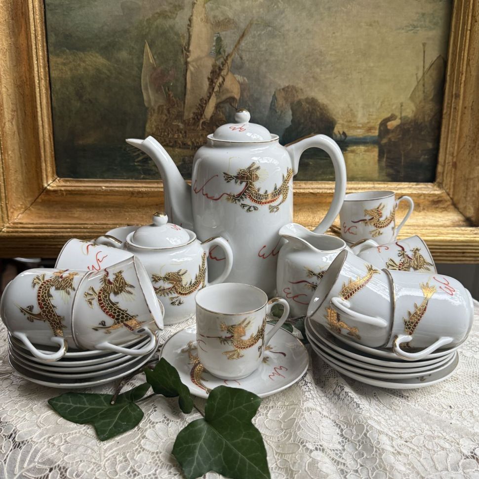 Сахарница Дракон 14 см фарфор Япония